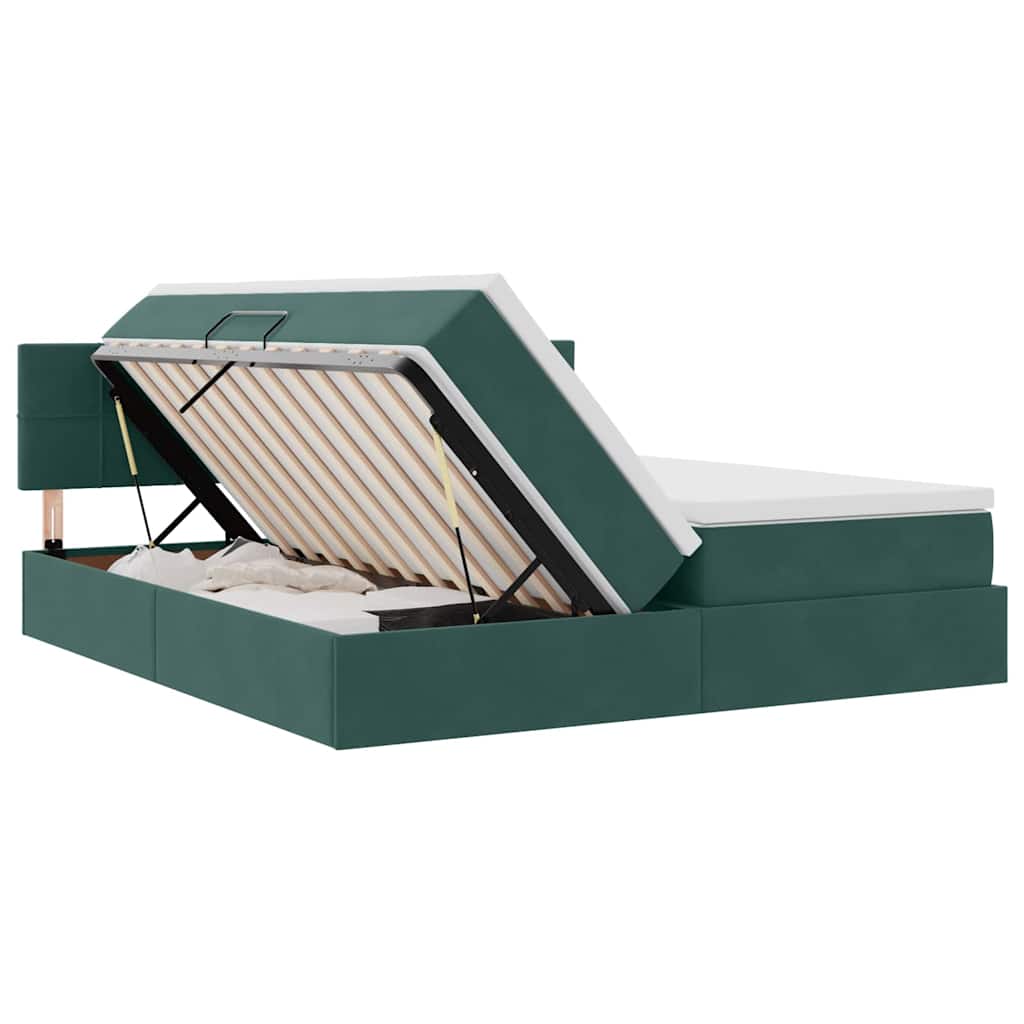 Krevet s od storage s madracem Tamnozelena 100 x 200 cm