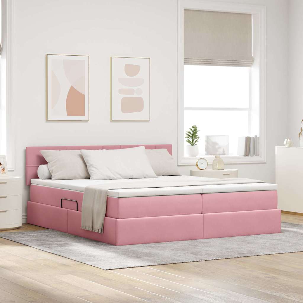 Krevet s od storage s madracem Ružičasta 100 x 200 cm
