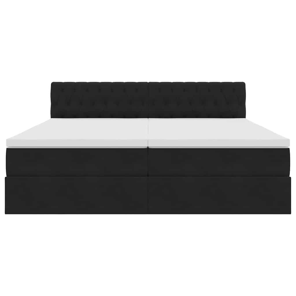 Krevet s od storage s madracem s uzglavljem Crna 90 x 200 cm
