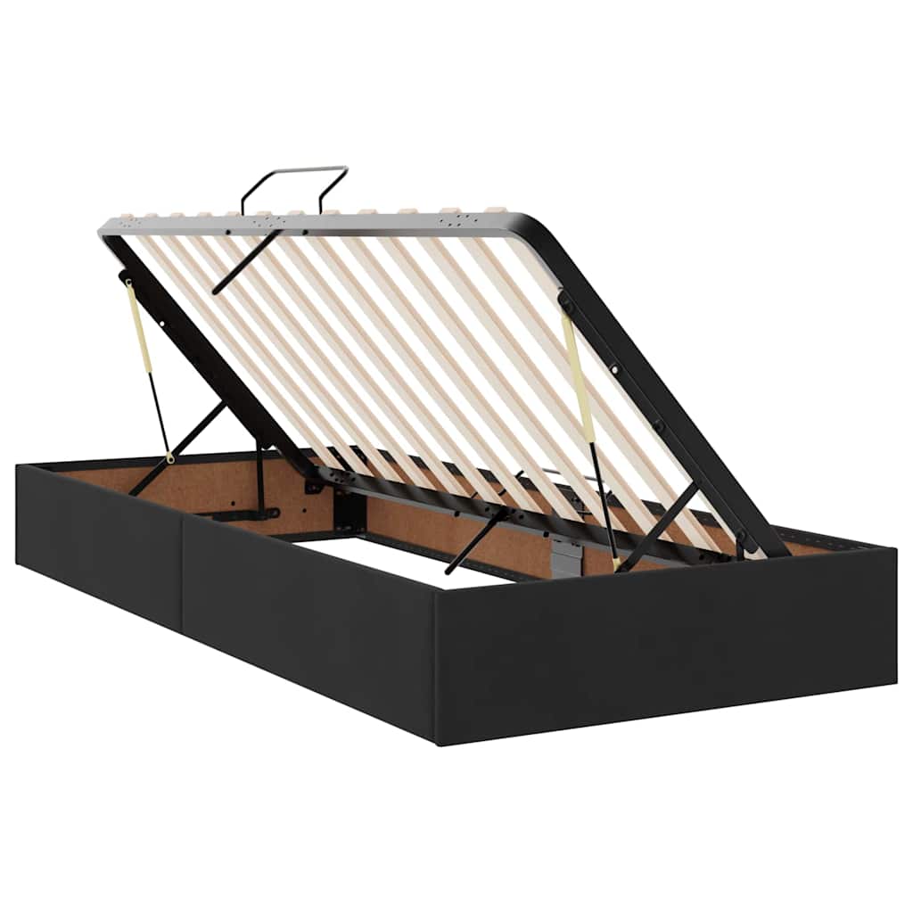 Krevet s od storage s madracem s uzglavljem Crna 90 x 200 cm