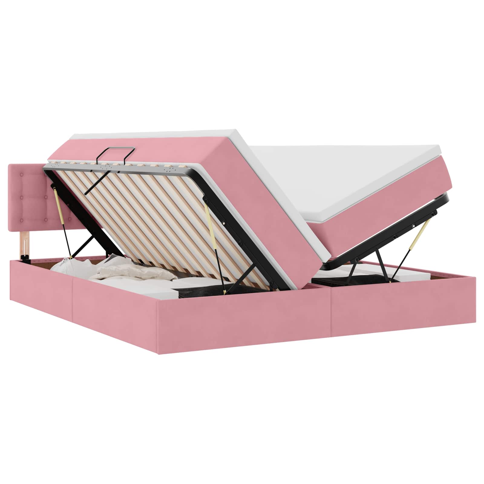 Krevet s od storage s madracem s pohranom Ružičasta 90 x 200 cm