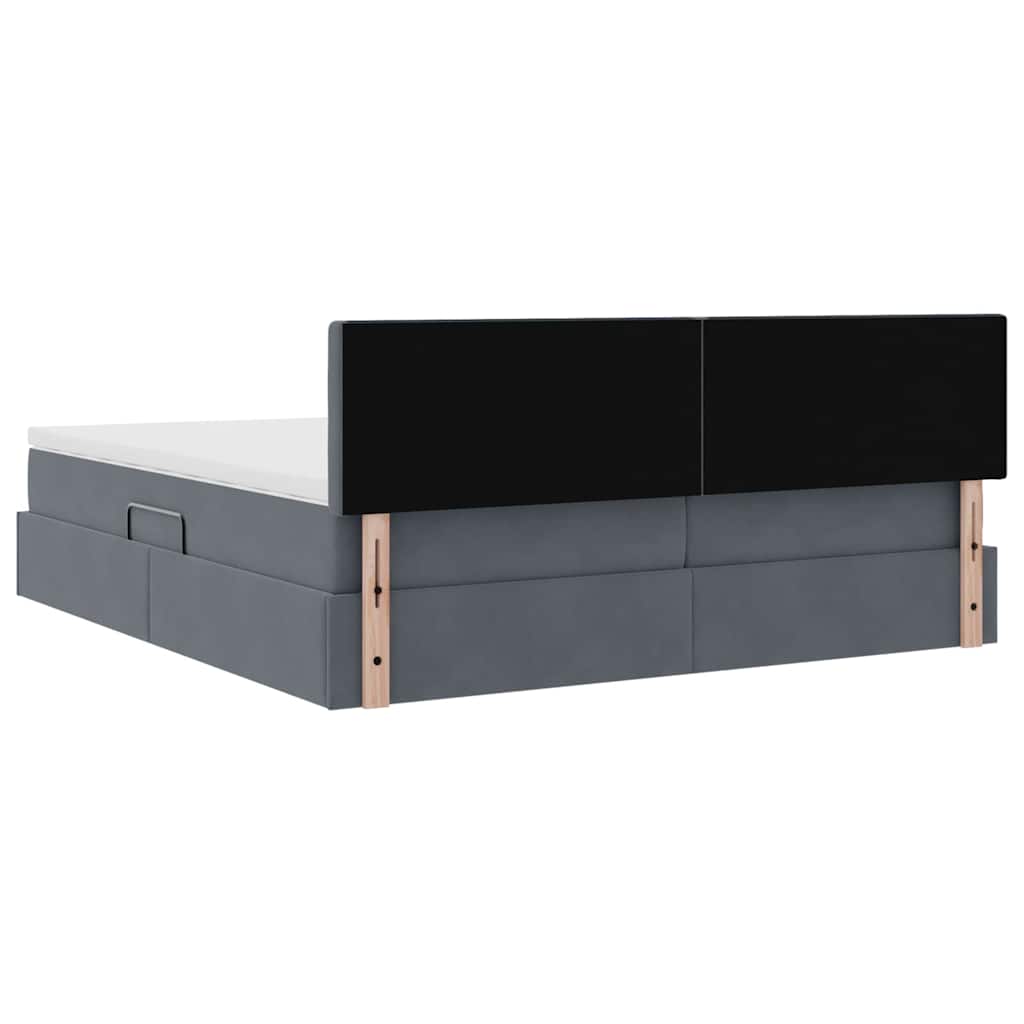 Krevet s od storage s madracem Tamno siva 100 x 200 cm