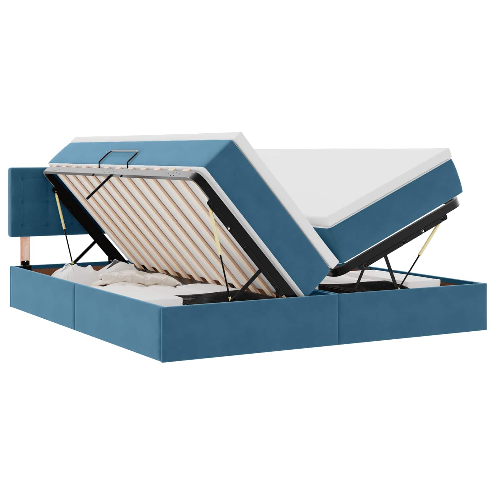 Krevet s od storage s madracem Tamno plava 100 x 200 cm