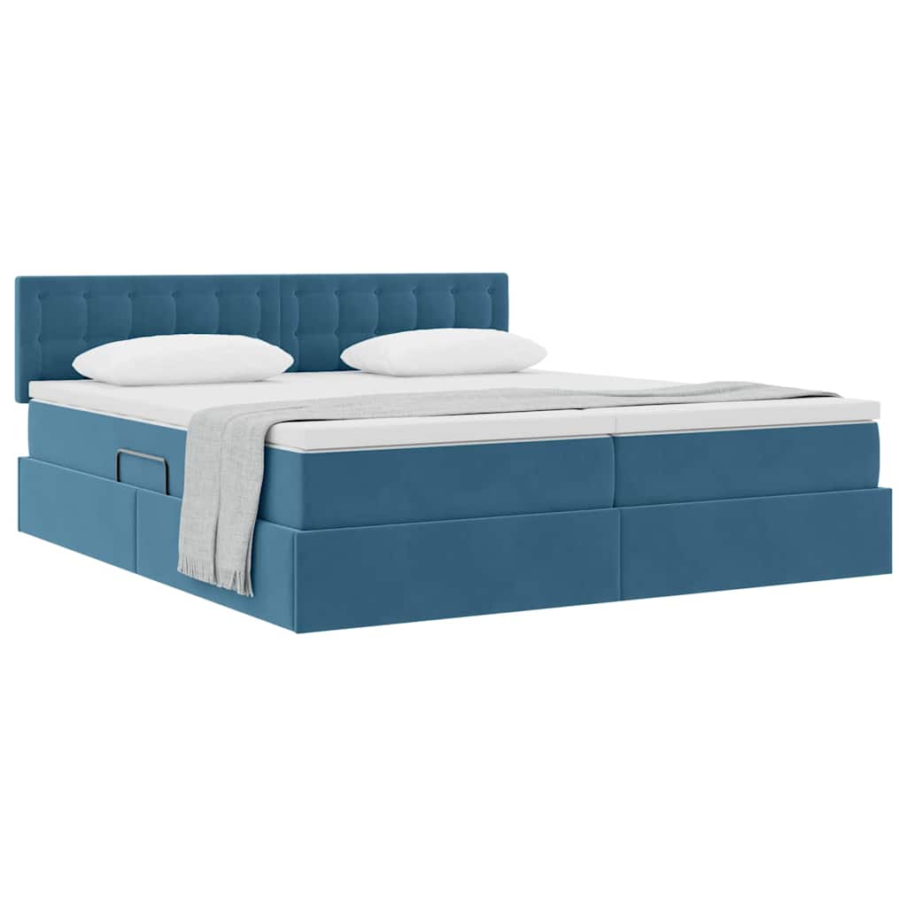 Krevet s od storage s madracem Tamno plava 100 x 200 cm