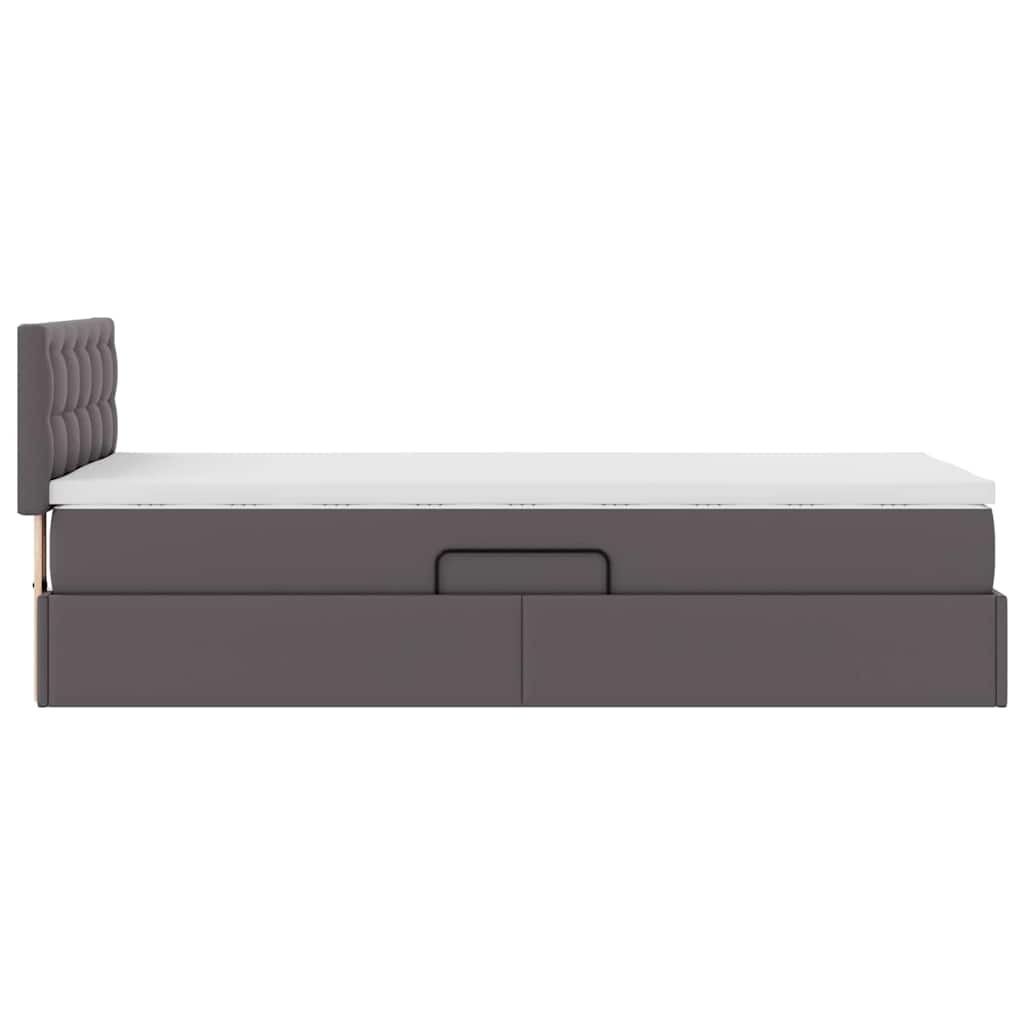 Krevet s prostorom za pohranu s LED-om Siva 100 x 200 cm