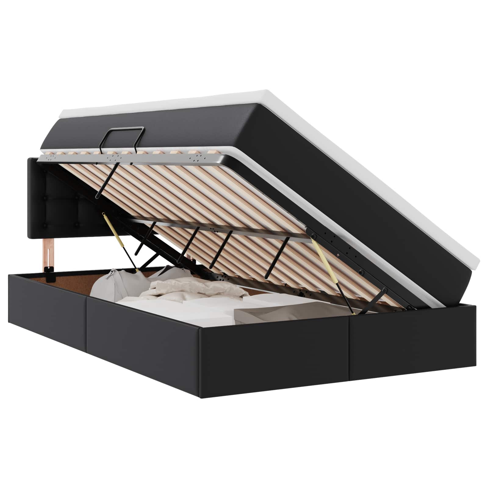 Krevet s prostorom za pohranu s LED-om Crna 120 x 190 cm