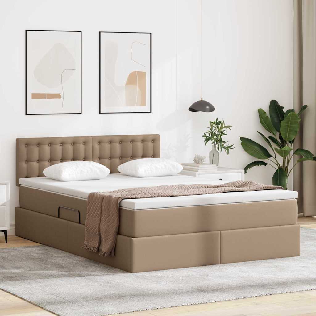 Krevet s prostorom za pohranu s LED-om Kapućino 140 x 200 cm