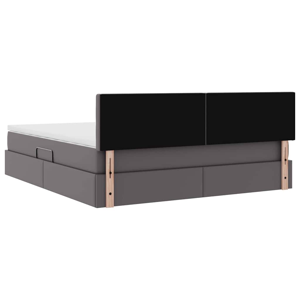 Krevet s prostorom za pohranu s LED-om Siva 160 x 200 cm