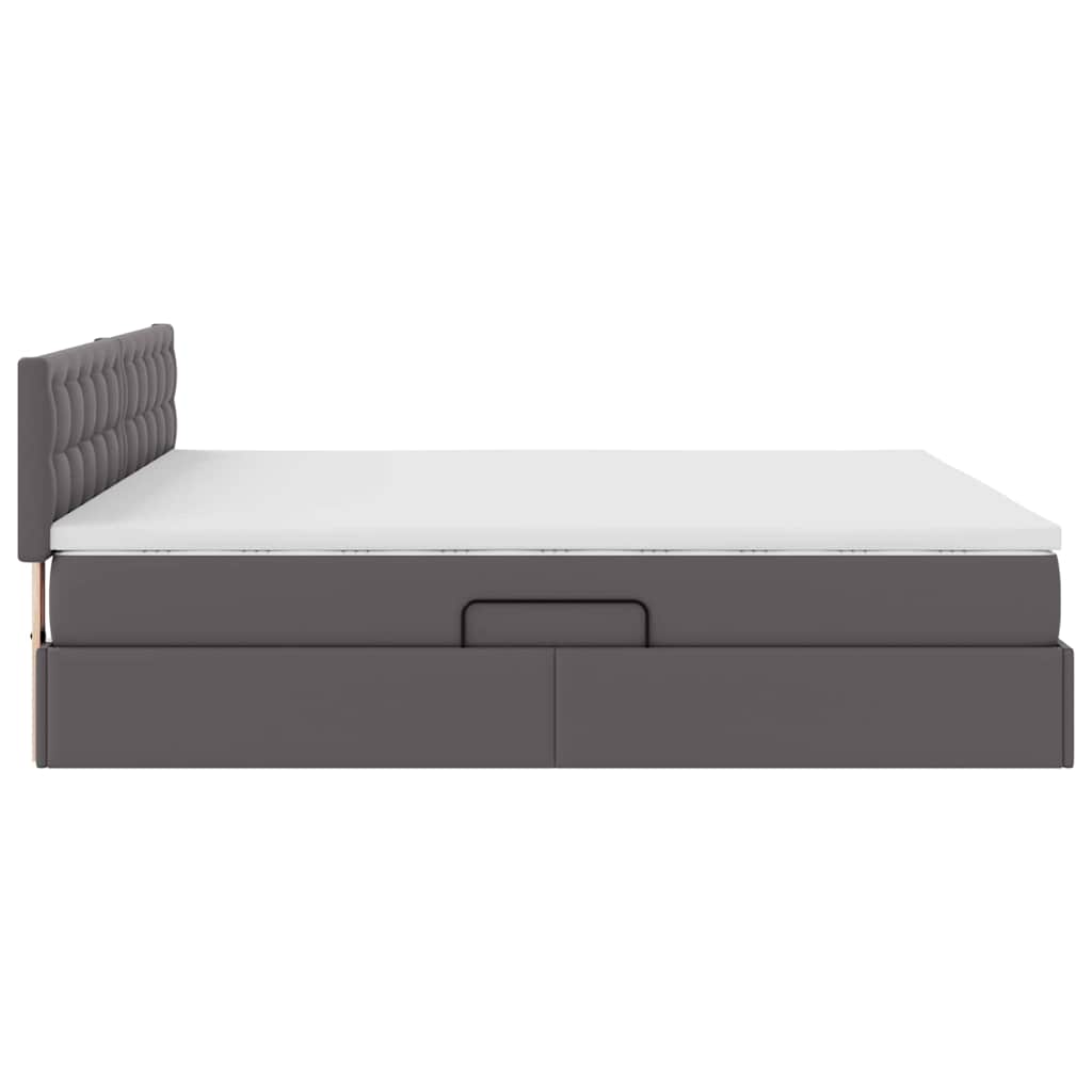 Krevet s prostorom za pohranu s LED-om Siva 160 x 200 cm
