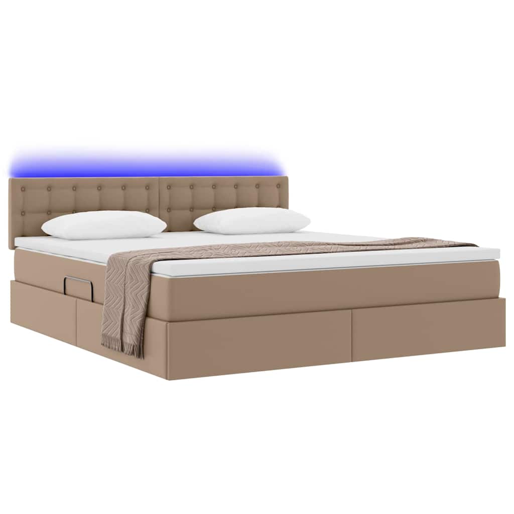 Krevet s prostorom za pohranu s LED-om Kapućino 160 x 200 cm