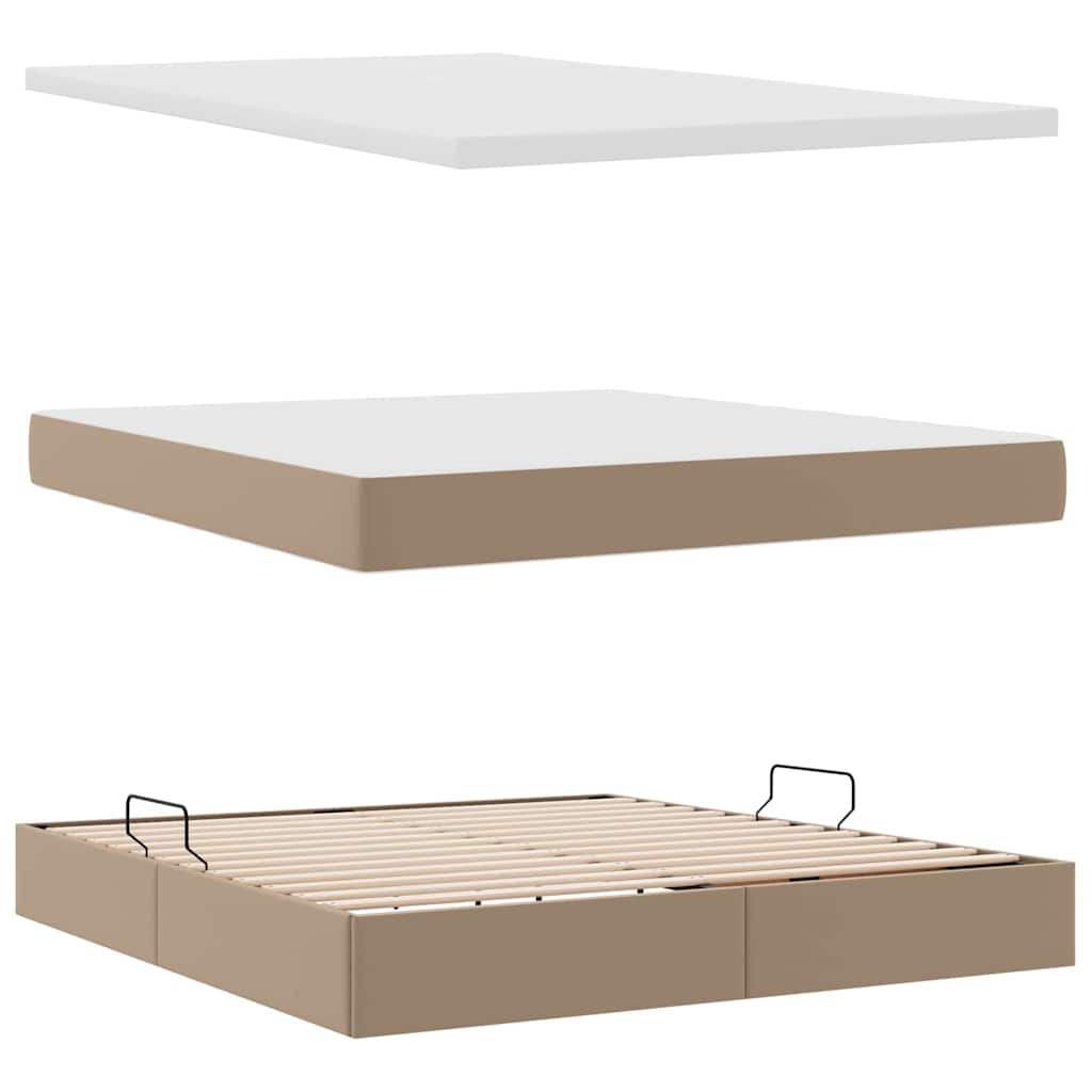 Krevet s prostorom za pohranu s LED-om Kapućino 180 x 200 cm