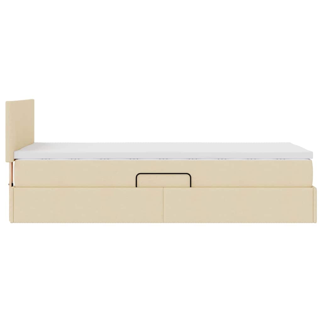 Krevet s prostorom za pohranu s LED-om Krema 90 x 190 cm