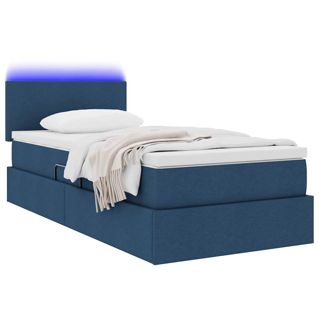 Krevet s prostorom za pohranu s LED-om Plava 90 x 200 cm