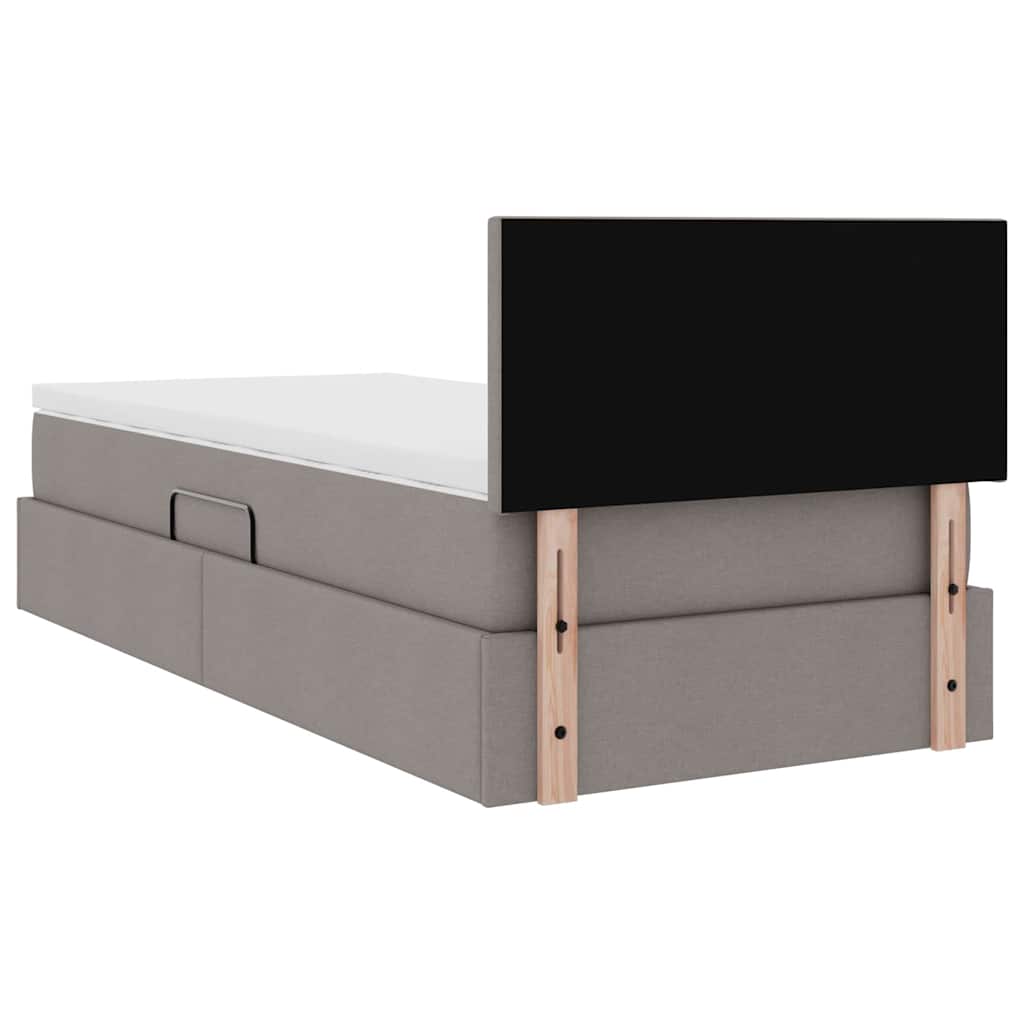 Krevet s prostorom za pohranu s LED-om Sivo-smeđa 100 x 200 cm