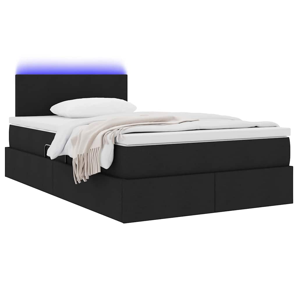 Krevet s prostorom za pohranu s LED-om Crna 120 x 190 cm