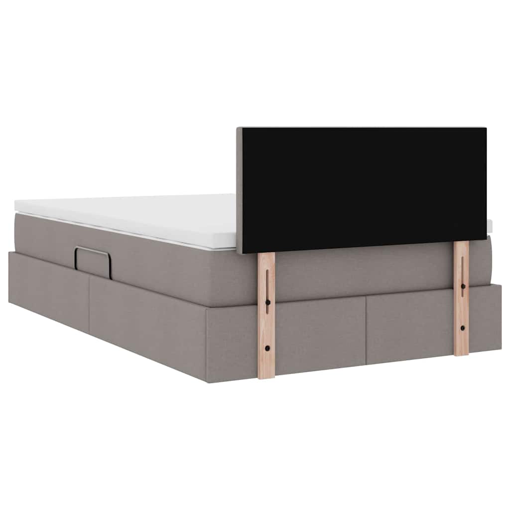 Krevet s prostorom za pohranu s LED-om Sivo-smeđa 120 x 200 cm