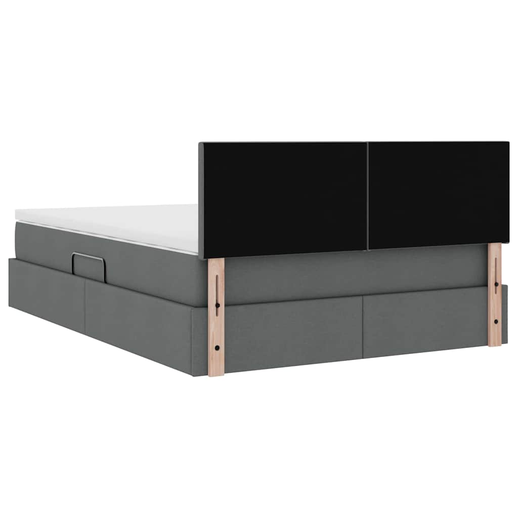 Krevet s prostorom za pohranu s LED-om Tamno siva 140 x 200 cm