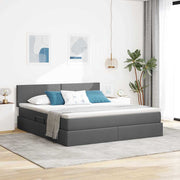 Krevet s prostorom za pohranu s LED-om Tamno siva 180 x 200 cm