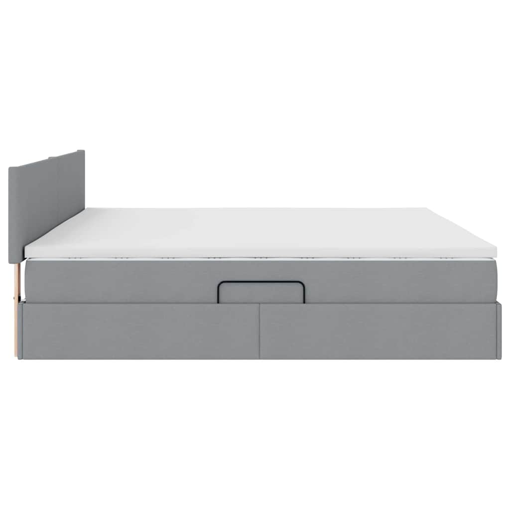 LED krevet za pohranu s madracem Svjetlosiva 200 x 200 cm