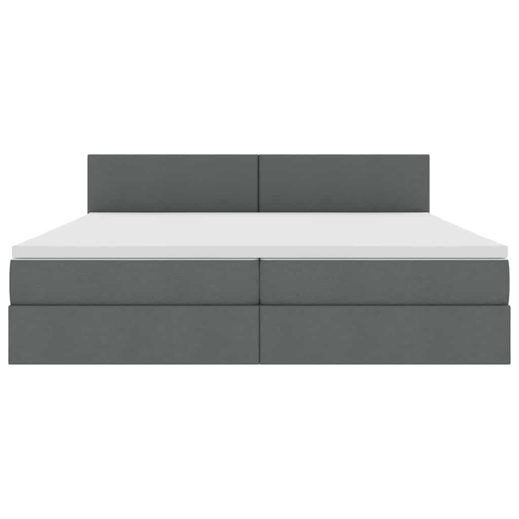 Krevet s prostorom za pohranu s LED-om Tamno siva 200 x 200 cm