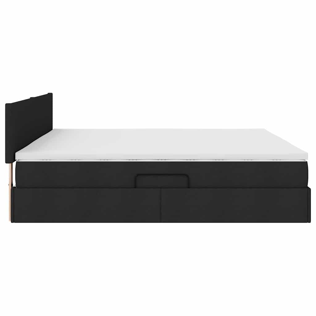 Krevet s prostorom za pohranu s LED-om Crna 200 x 200 cm