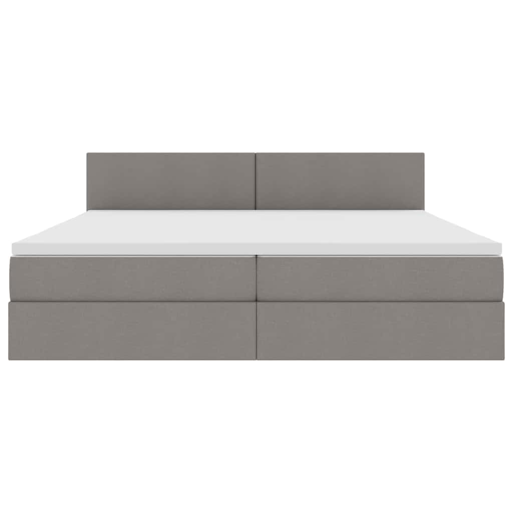 Krevet s prostorom za pohranu s LED-om Sivo-smeđa 200 x 200 cm