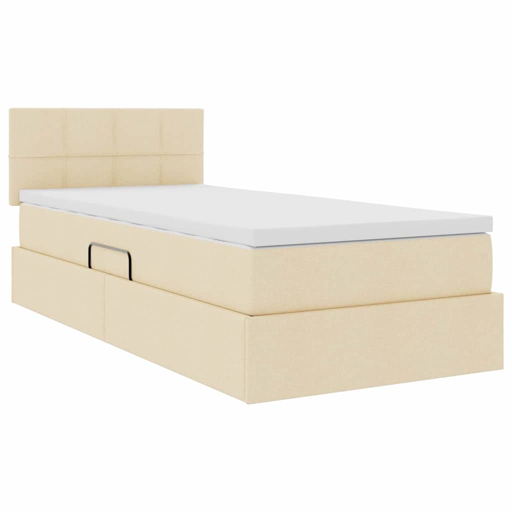 Krevet s prostorom za pohranu s LED-om Krema 90 x 190 cm
