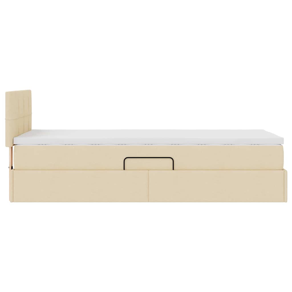 Krevet s prostorom za pohranu s LED-om Krema 100 x 200 cm