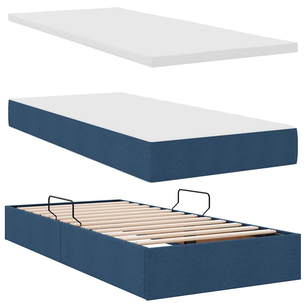Krevet s prostorom za pohranu s LED-om Plava 100 x 200 cm