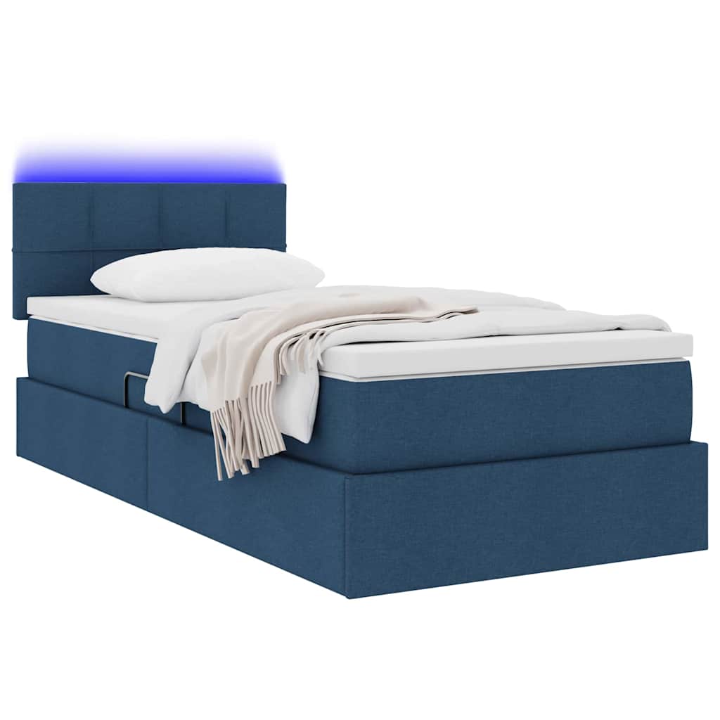 Krevet s prostorom za pohranu s LED-om Plava 100 x 200 cm