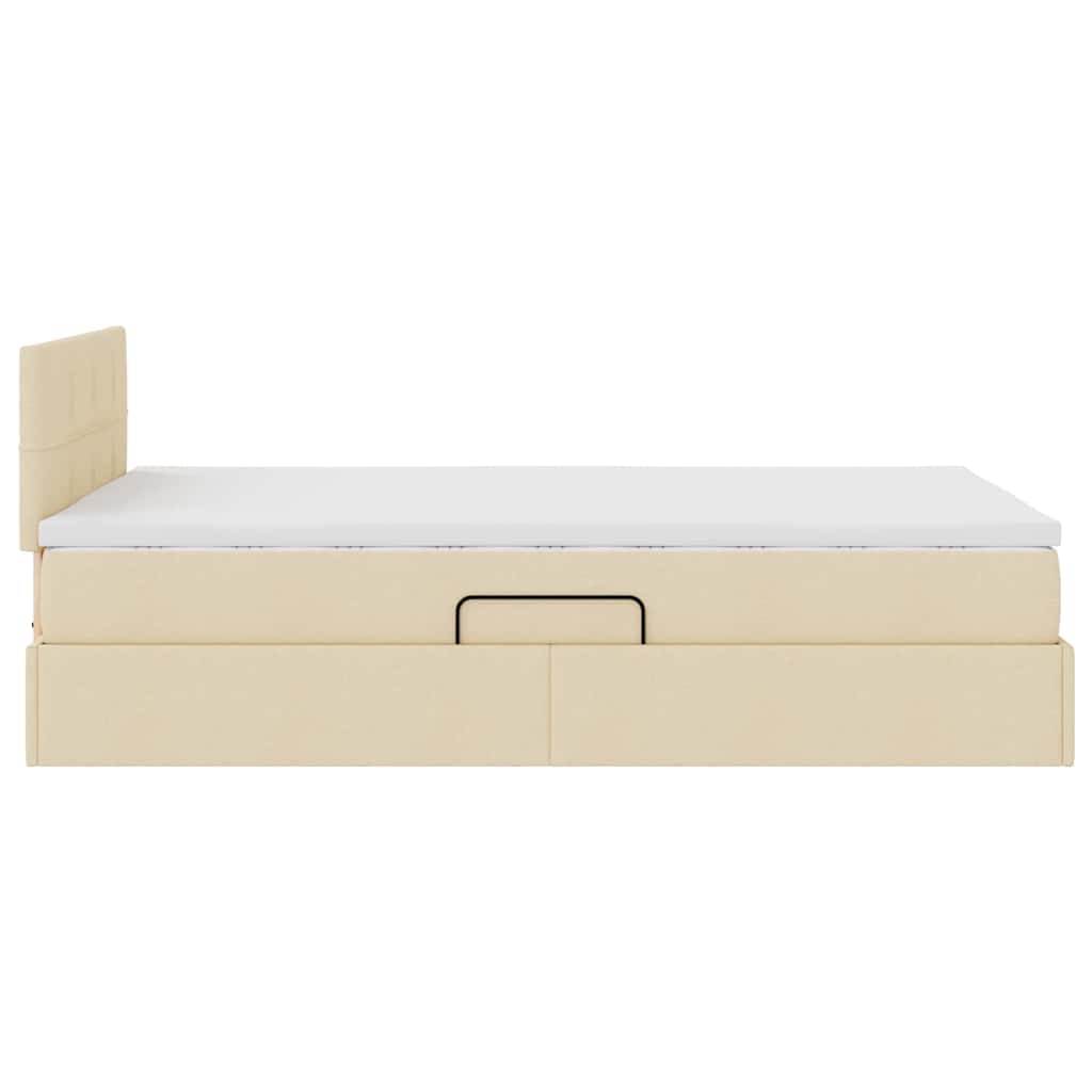 Krevet s prostorom za pohranu s LED-om Krema 120 x 190 cm