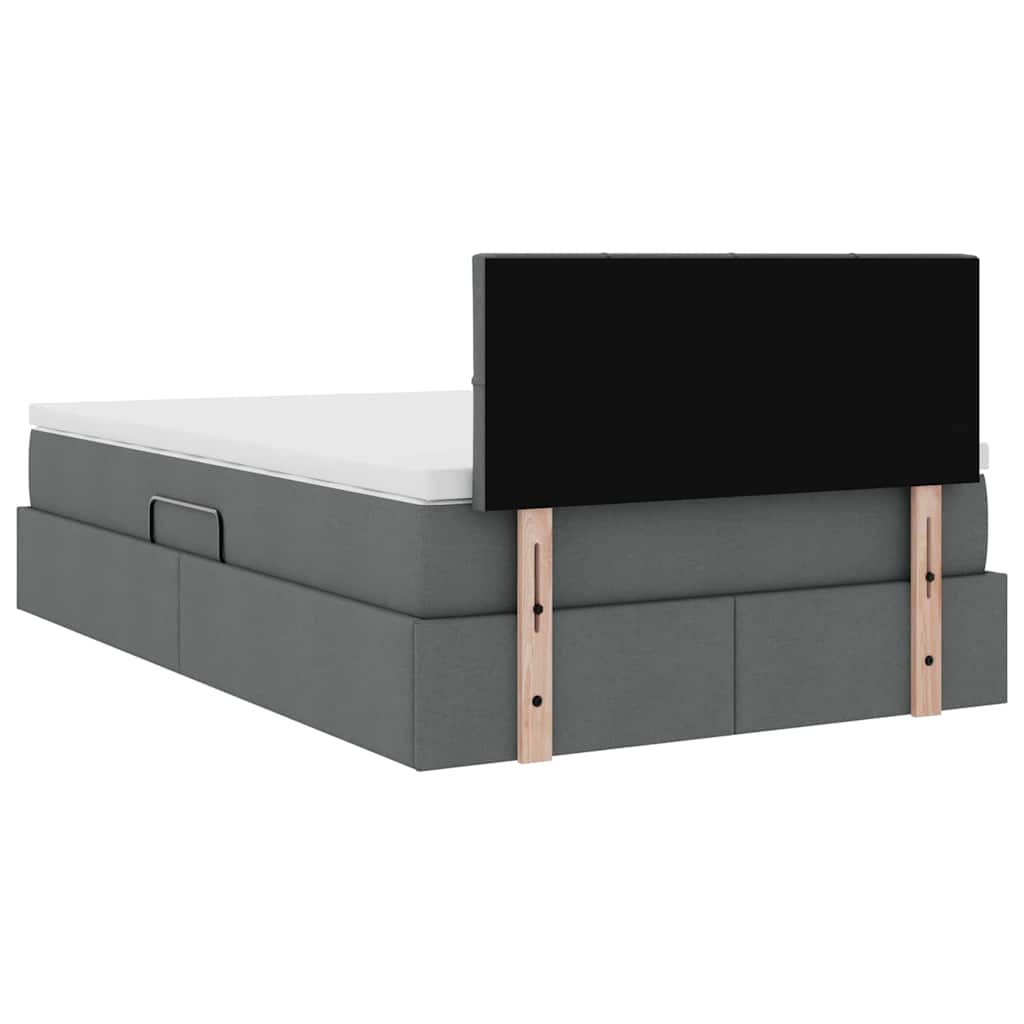 Krevet s prostorom za pohranu s LED-om Tamno siva 120 x 200 cm