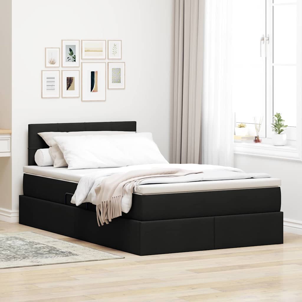 Krevet s prostorom za pohranu s LED-om Crna 120 x 200 cm