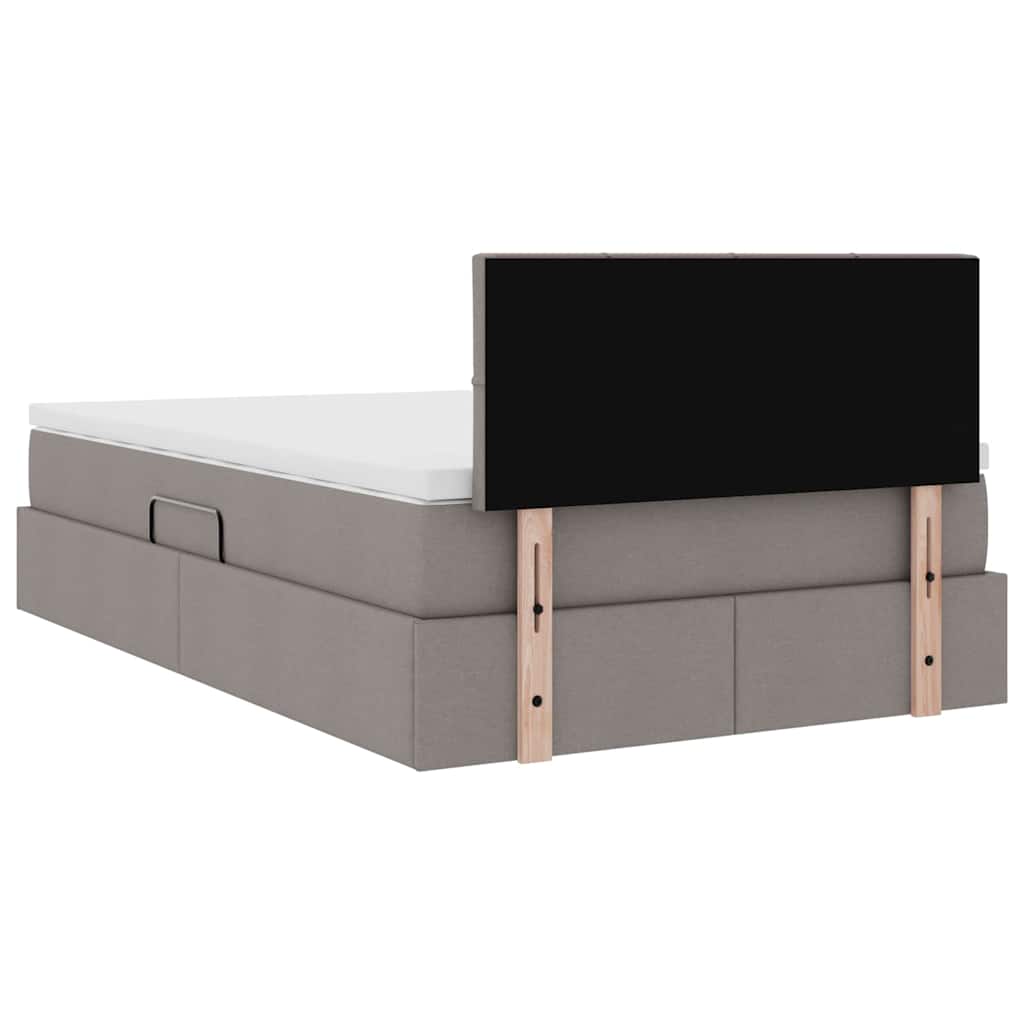Krevet s prostorom za pohranu s LED-om Sivo-smeđa 120 x 200 cm