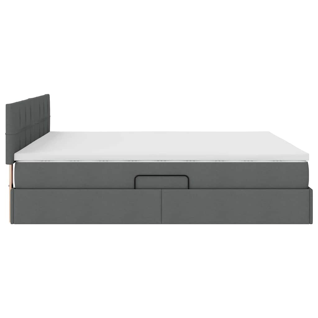 Krevet s prostorom za pohranu s LED-om Tamno siva 180 x 200 cm