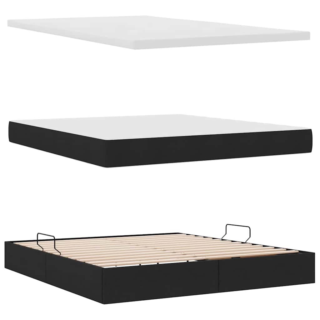 Krevet s prostorom za pohranu s LED-om Crna 180 x 200 cm