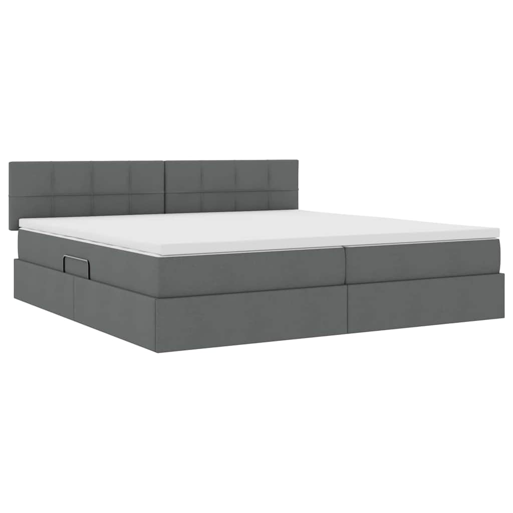 Krevet s prostorom za pohranu s LED-om Tamno siva 200 x 200 cm