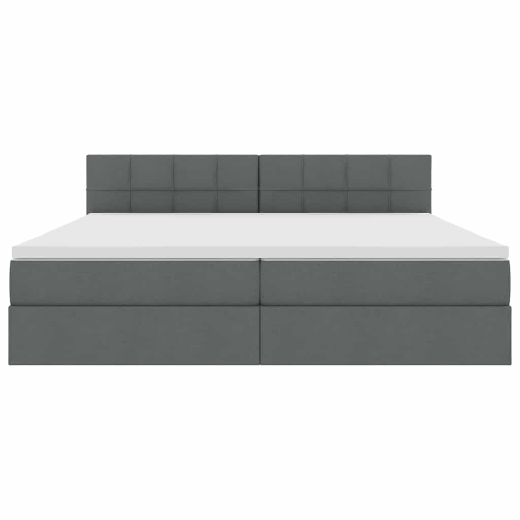 Krevet s prostorom za pohranu s LED-om Tamno siva 200 x 200 cm
