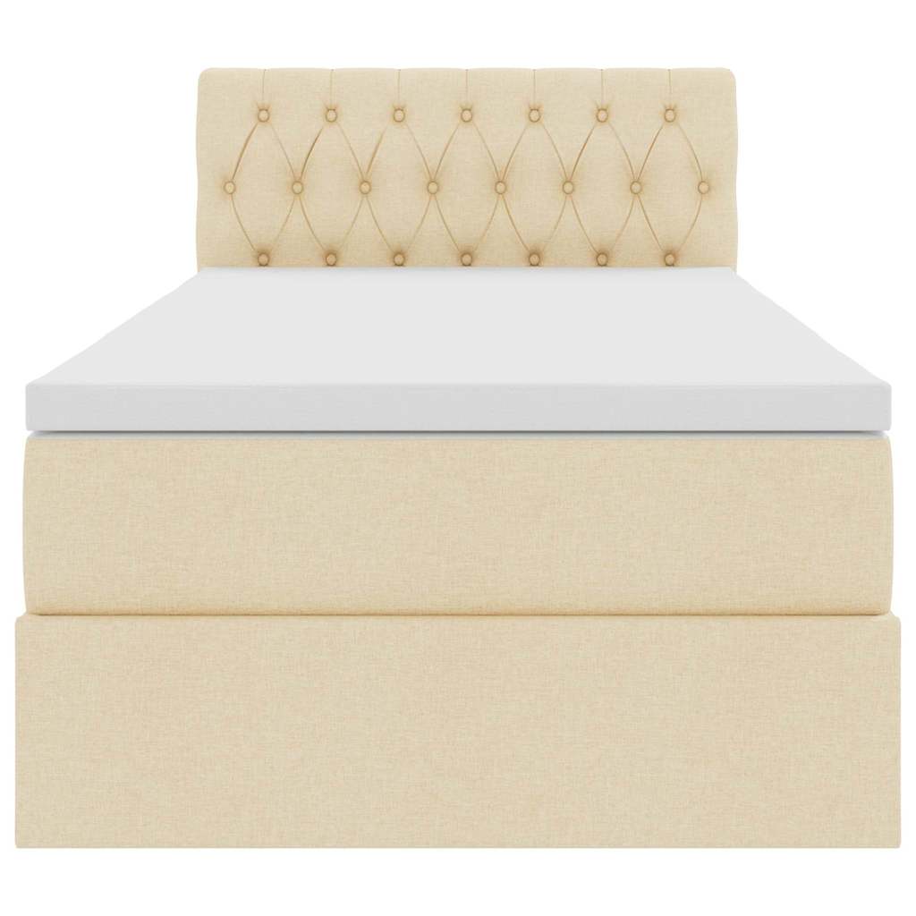 Krevet s prostorom za pohranu s LED-om Krema 90 x 200 cm