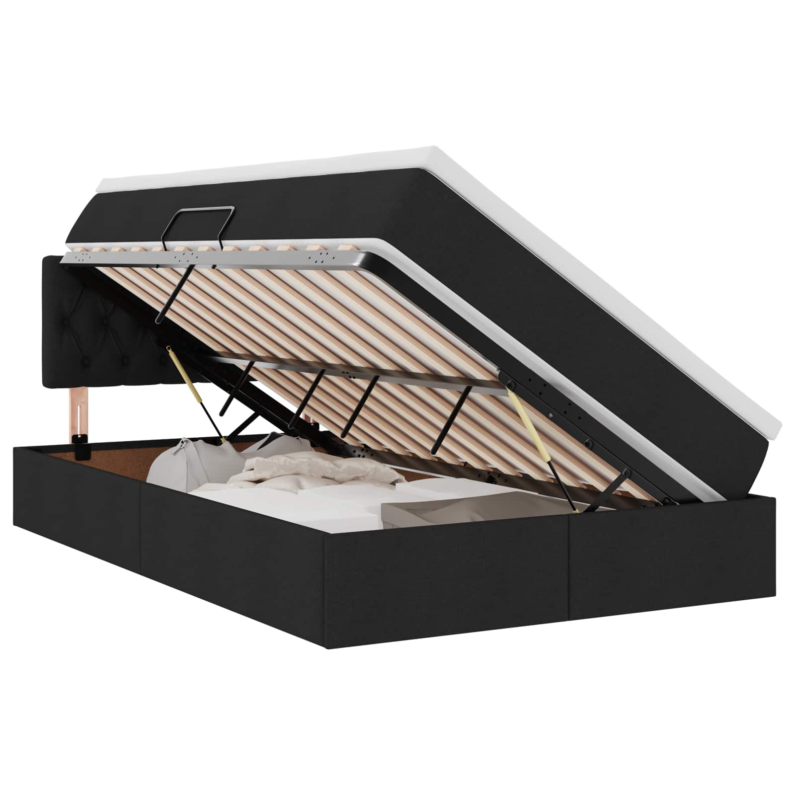 Krevet s prostorom za pohranu s LED-om Crna 120 x 200 cm