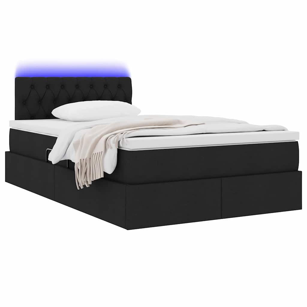 Krevet s prostorom za pohranu s LED-om Crna 120 x 200 cm