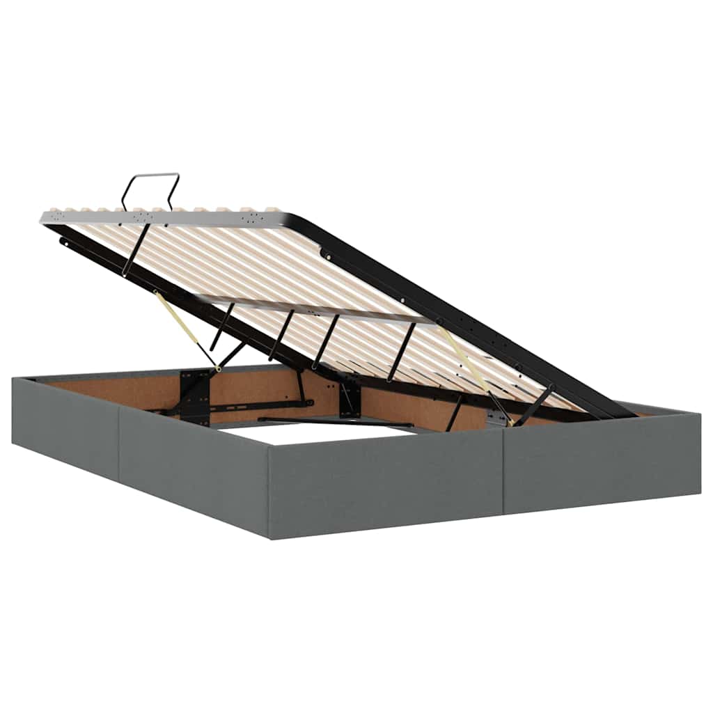 Krevet s prostorom za pohranu s LED-om Tamno siva 140 x 190 cm