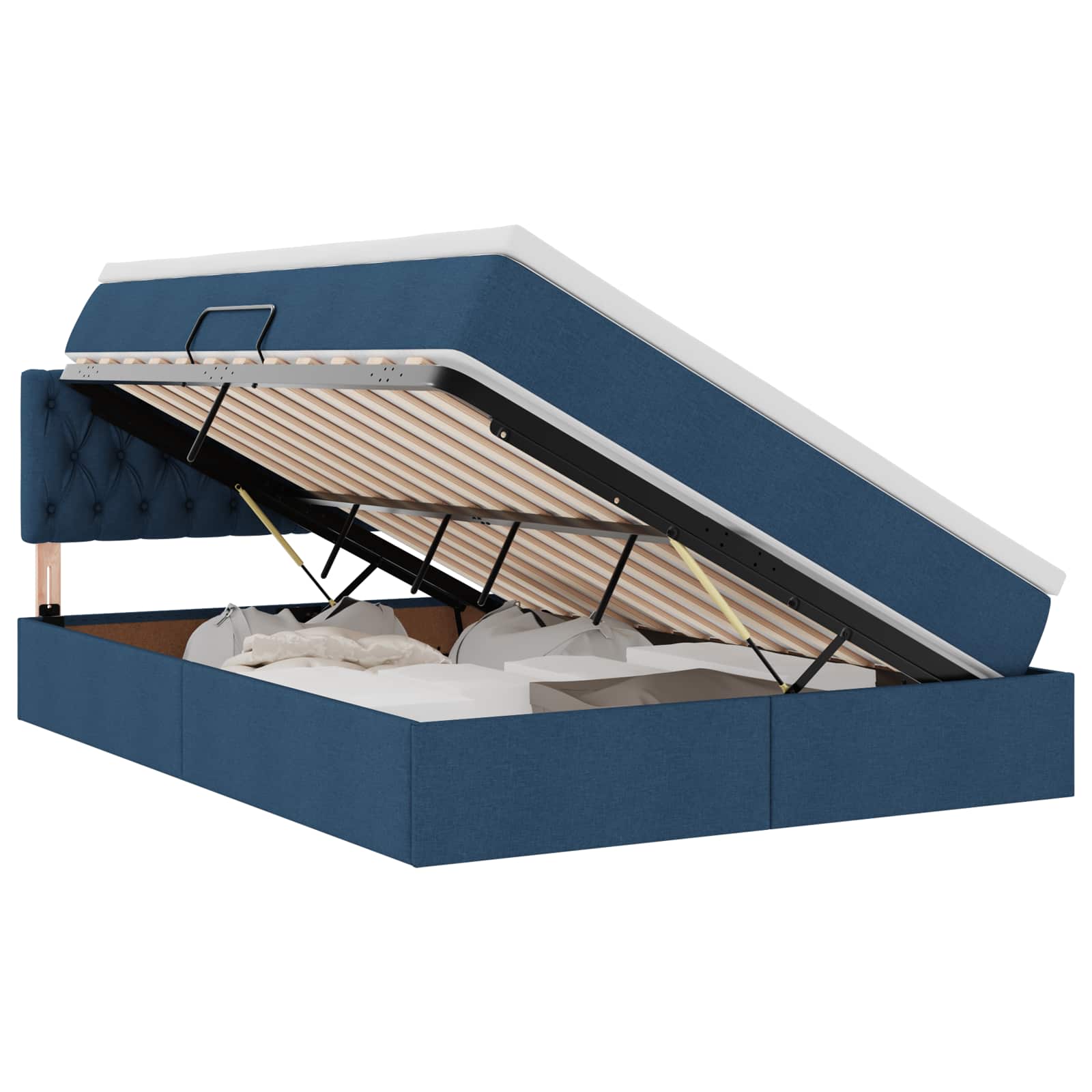 Krevet s prostorom za pohranu s LED-om Plava 140 x 190 cm