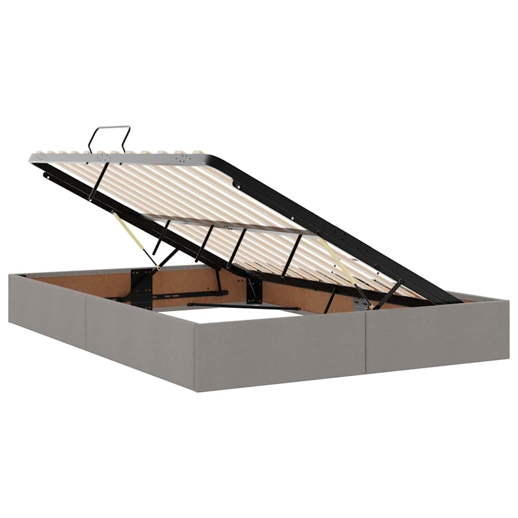 Krevet s prostorom za pohranu s LED-om Sivo-smeđa 140 x 200 cm