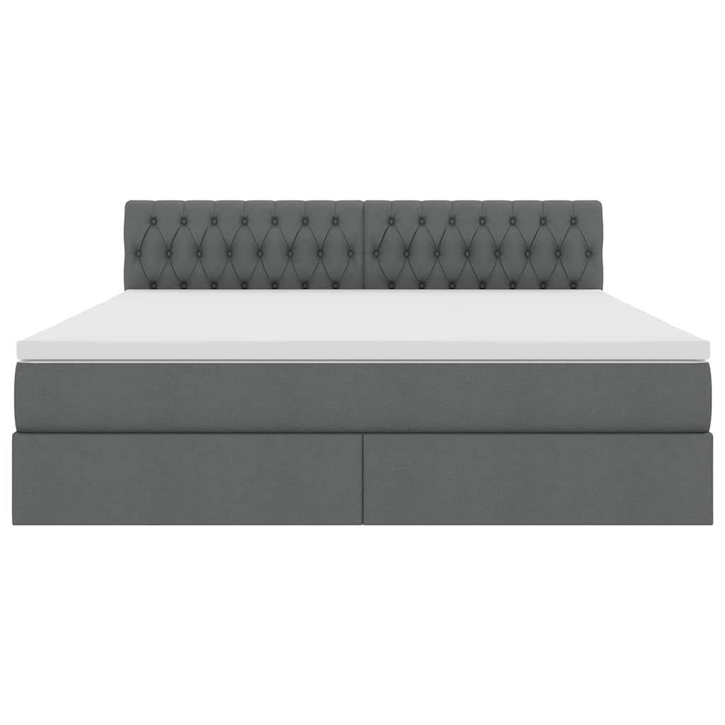 Krevet s prostorom za pohranu s LED-om Tamno siva 180 x 200 cm