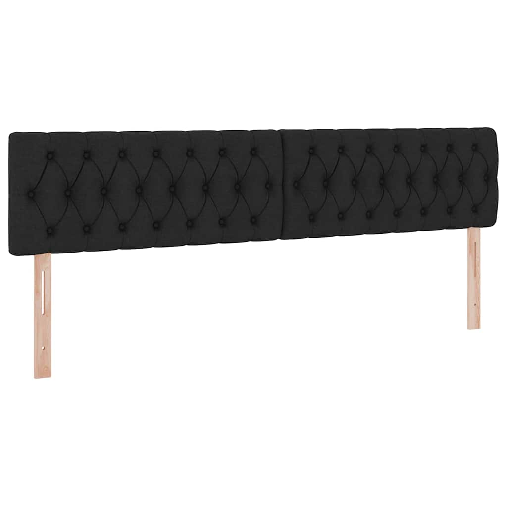 LED krevet za pohranu s madracem Crna 200 x 200 cm Tkanina