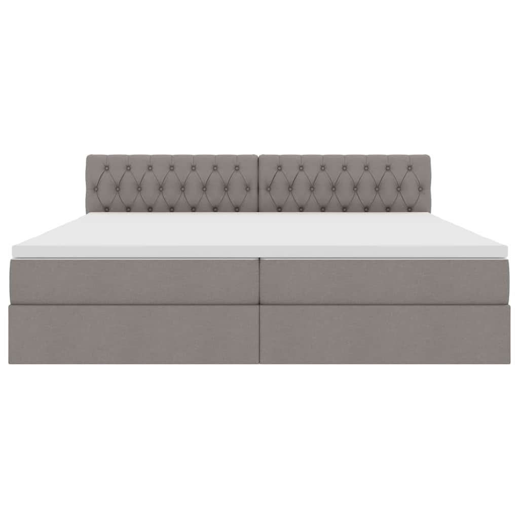 Krevet s prostorom za pohranu s LED-om Sivo-smeđa 200 x 200 cm