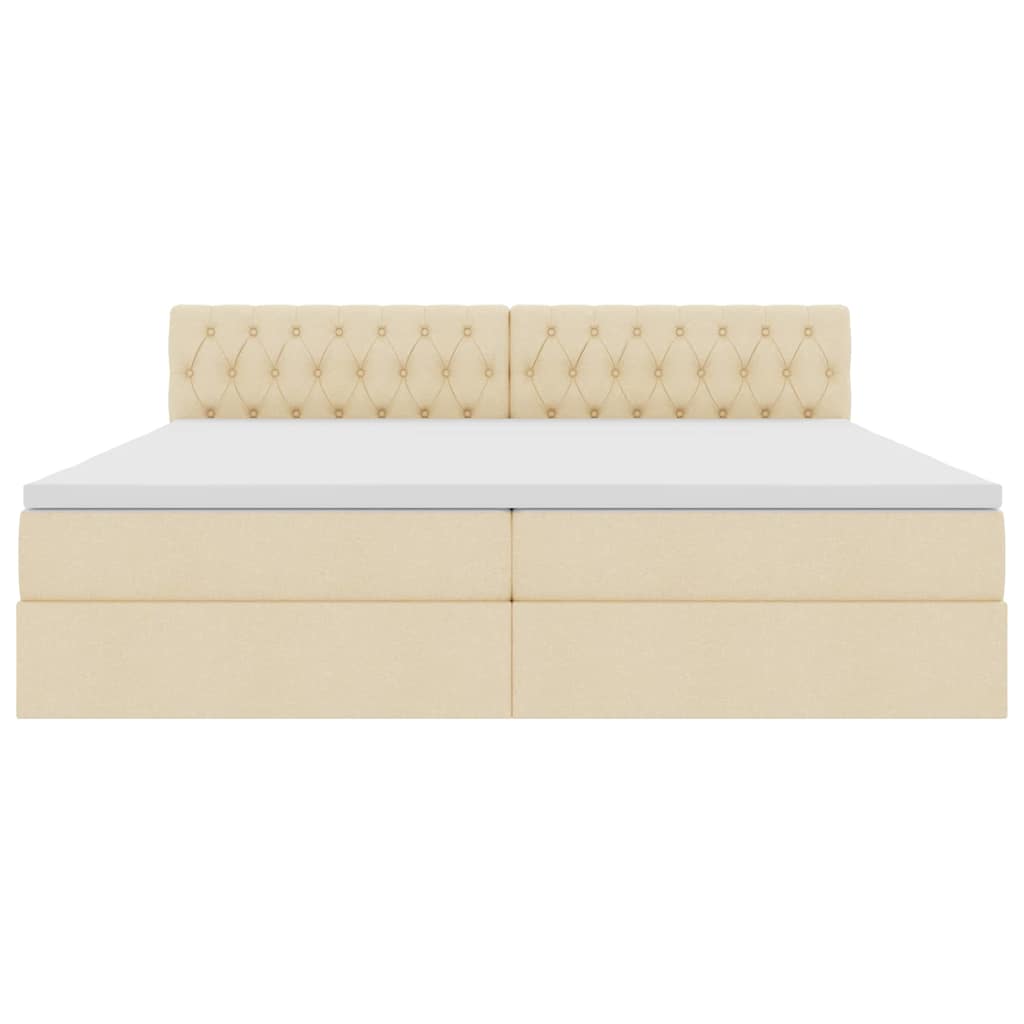 Krevet s prostorom za pohranu s LED-om Krema 200 x 200 cm