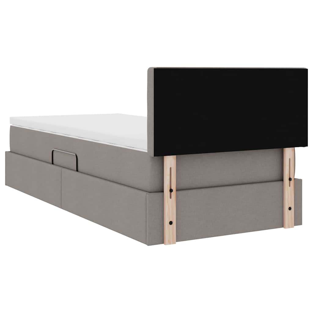 Krevet s prostorom za pohranu s LED-om Sivo-smeđa 90 x 190 cm