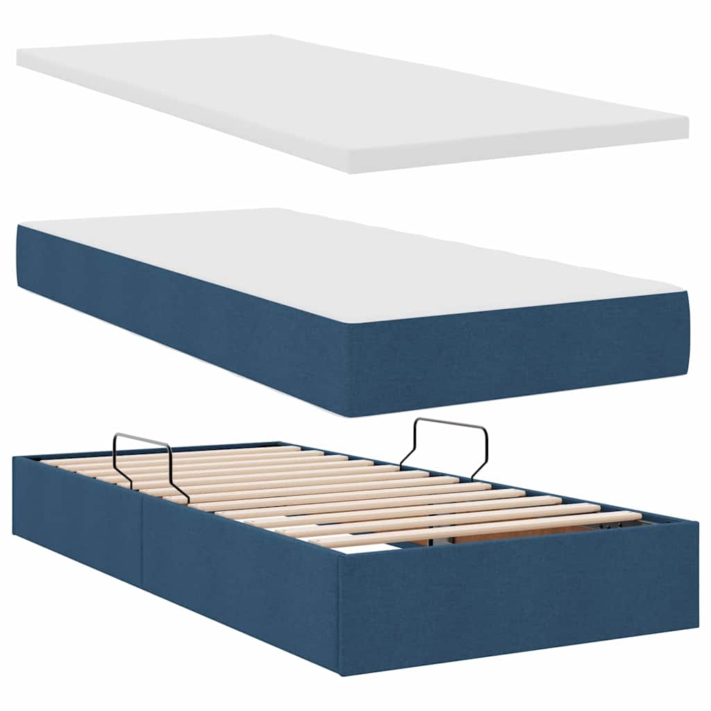 Krevet s prostorom za pohranu s LED-om Plava 90 x 200 cm